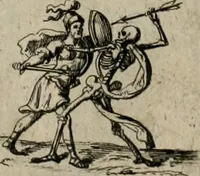 An illustration from Annus symbolicus, emblemmatice, et versu leonino : quemcumq[ue] statum hominum incitans ad animum pie recreandum : humillimè oblatus serenissimo electorali principi Carolo Alberto vtriusq[ue] Bavariae &c. duci. etc. etc. [sic] : accrescenti orbis terrae delicio (1699)