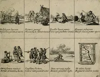 An illustration from Annus symbolicus, emblemmatice, et versu leonino : quemcumq[ue] statum hominum incitans ad animum pie recreandum : humillimè oblatus serenissimo electorali principi Carolo Alberto vtriusq[ue] Bavariae &c. duci. etc. etc. [sic] : accrescenti orbis terrae delicio (1699)