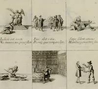 Picture 44 of 87 from Annus symbolicus, emblemmatice, et versu leonino : quemcumq[ue] statum hominum incitans ad animum pie recreandum. Humillimè oblatus serenissimo electorali principi Iosepho Ferdinando vtriusq[ue] Bavariae &c. duci. etc. etc. Accrescenti orbis terrae delicio (1696), leaf 54