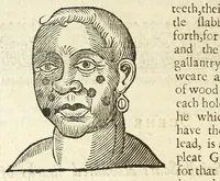Picture 24 of 64 from Anthropometamorphosis: man transform'd: or, The artificiall changling, historically presented, in the mad and cruel gallantry, foolish bravery, ridiculous beauty, filthy finenesse, and loathsome loveliness of most nations, fashioning and altering their bodies from the mould intended by nature; with figures of those transformations. To which artificial and affected deformations are added, all the native and national monstrosities that have appeared to disfigure the humane fabrick. With a vindication of the regular beauty and honesty of nature (1653), leaf 222