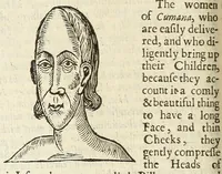 Picture 37 of 64 from Anthropometamorphosis: man transform'd: or, The artificiall changling, historically presented, in the mad and cruel gallantry, foolish bravery, ridiculous beauty, filthy finenesse, and loathsome loveliness of most nations, fashioning and altering their bodies from the mould intended by nature; with figures of those transformations. To which artificial and affected deformations are added, all the native and national monstrosities that have appeared to disfigure the humane fabrick. With a vindication of the regular beauty and honesty of nature (1653), leaf 300