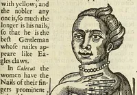 Picture 47 of 64 from Anthropometamorphosis: man transform'd: or, The artificiall changling, historically presented, in the mad and cruel gallantry, foolish bravery, ridiculous beauty, filthy finenesse, and loathsome loveliness of most nations, fashioning and altering their bodies from the mould intended by nature; with figures of those transformations. To which artificial and affected deformations are added, all the native and national monstrosities that have appeared to disfigure the humane fabrick. With a vindication of the regular beauty and honesty of nature (1653), leaf 347