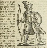 Picture 53 of 64 from Anthropometamorphosis: man transform'd: or, The artificiall changling, historically presented, in the mad and cruel gallantry, foolish bravery, ridiculous beauty, filthy finenesse, and loathsome loveliness of most nations, fashioning and altering their bodies from the mould intended by nature; with figures of those transformations. To which artificial and affected deformations are added, all the native and national monstrosities that have appeared to disfigure the humane fabrick. With a vindication of the regular beauty and honesty of nature (1653), leaf 495