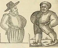 An illustration from Anthropometamorphosis: man transform'd: or, The artificiall changling, historically presented, in the mad and cruel gallantry, foolish bravery, ridiculous beauty, filthy finenesse, and loathsome loveliness of most nations, fashioning and altering their bodies from the mould intended by nature; with figures of those transformations. To which artificial and affected deformations are added, all the native and national monstrosities that have appeared to disfigure the humane fabrick. With a vindication of the regular beauty and honesty of nature (1653)