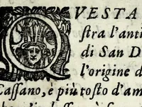 An illustration from Antichità della chiesa di S. Dionigi, et origine del nome di Cassano Geradadda (1617)