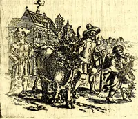An illustration from Antipathia Amoris Divini et Humani duobus Libris comprehensa, per themata et sententias, insuper et Figuras aeneas, adjectis versibus Gallicis et Hispanicis, illustrata, antehac Antuerpiae Typis data (1694)