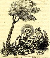 An illustration from Antipathia Amoris Divini et Humani duobus Libris comprehensa, per themata et sententias, insuper et Figuras aeneas, adjectis versibus Gallicis et Hispanicis, illustrata, antehac Antuerpiae Typis data (1694)