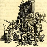 Picture 55 of 87 from Antipathia Amoris Divini et Humani duobus Libris comprehensa, per themata et sententias, insuper et Figuras aeneas, adjectis versibus Gallicis et Hispanicis, illustrata, antehac Antuerpiae Typis data (1694), leaf 134
