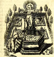 An illustration from Antipathia Amoris Divini et Humani duobus Libris comprehensa, per themata et sententias, insuper et Figuras aeneas, adjectis versibus Gallicis et Hispanicis, illustrata, antehac Antuerpiae Typis data (1694)