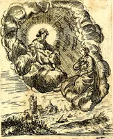 An illustration from Antipathia Amoris Divini et Humani duobus Libris comprehensa, per themata et sententias, insuper et Figuras aeneas, adjectis versibus Gallicis et Hispanicis, illustrata, antehac Antuerpiae Typis data (1694)