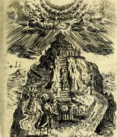 An illustration from Antipathia Amoris Divini et Humani duobus Libris comprehensa, per themata et sententias, insuper et Figuras aeneas, adjectis versibus Gallicis et Hispanicis, illustrata, antehac Antuerpiae Typis data (1694)