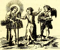 Picture 12 of 87 from Antipathia Amoris Divini et Humani duobus Libris comprehensa, per themata et sententias, insuper et Figuras aeneas, adjectis versibus Gallicis et Hispanicis, illustrata, antehac Antuerpiae Typis data (1694), leaf 46
