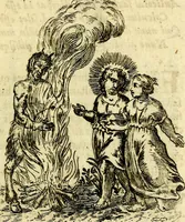 An illustration from Antipathia Amoris Divini et Humani duobus Libris comprehensa, per themata et sententias, insuper et Figuras aeneas, adjectis versibus Gallicis et Hispanicis, illustrata, antehac Antuerpiae Typis data (1694)