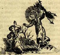 An illustration from Antipathia Amoris Divini et Humani duobus Libris comprehensa, per themata et sententias, insuper et Figuras aeneas, adjectis versibus Gallicis et Hispanicis, illustrata, antehac Antuerpiae Typis data (1694)