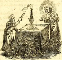 Picture 37 of 87 from Antipathia Amoris Divini et Humani duobus Libris comprehensa, per themata et sententias, insuper et Figuras aeneas, adjectis versibus Gallicis et Hispanicis, illustrata, antehac Antuerpiae Typis data (1694), leaf 94