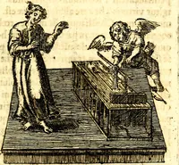 Picture 38 of 87 from Antipathia Amoris Divini et Humani duobus Libris comprehensa, per themata et sententias, insuper et Figuras aeneas, adjectis versibus Gallicis et Hispanicis, illustrata, antehac Antuerpiae Typis data (1694), leaf 96