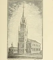 An illustration from Antique views of ye towne of Boston (1882)