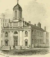An illustration from Antique views of ye towne of Boston (1882)