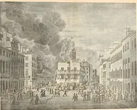 An illustration from Antique views of ye towne of Boston (1882)