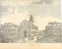 An illustration from Antique views of ye towne of Boston (1882)