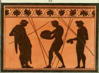 An illustration from Antiquités étrusques, grecques et romaines : ou les beaux vases étrusques, grecs et romains, et les peintures rendues avec les couleurs qui leur sont propres (1787)