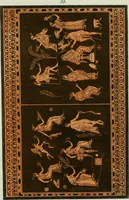 An illustration from Antiquités étrusques, grecques et romaines : ou les beaux vases étrusques, grecs et romains, et les peintures rendues avec les couleurs qui leur sont propres (1787)