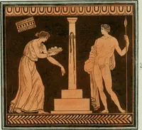 An illustration from Antiquités étrusques, grecques et romaines : ou les beaux vases étrusques, grecs et romains, et les peintures rendues avec les couleurs qui leur sont propres (1787)