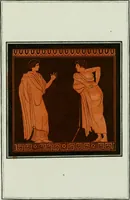 An illustration from Antiquités étrusques, grecques et romaines : ou les beaux vases étrusques, grecs et romains, et les peintures rendues avec les couleurs qui leur sont propres (1787)
