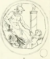 An illustration from Antiquities explained : being a collection of figured gems, illustrated by similar descriptions taken from the classics (1737)