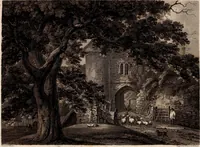 An illustration from Antiquities of Great Britain, : illustrated in views of monasteries, castles, and churches, now existing. (1807)