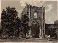 An illustration from Antiquities of Great Britain, : illustrated in views of monasteries, castles, and churches, now existing. (1807)
