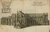 An illustration from The antiquities of St. Peters, or the abbey church of Westminster : containing all the inscriptions, epitaphs, &c. upon the tombs and grave-stones : with the lives, marriages and issue of the most eminent personages therein reposited and their coats of arms truly emblazon'd (1711)