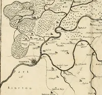 An illustration from The antiquities of Warwickshire illustrated : from records, leiger-books, manuscripts, charters, evidences, tombes, and armes : beautified with maps, prospects, and portraictures (1656)