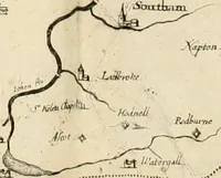 An illustration from The antiquities of Warwickshire illustrated : from records, leiger-books, manuscripts, charters, evidences, tombes, and armes : beautified with maps, prospects, and portraictures (1656)