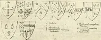 An illustration from The antiquities of Warwickshire illustrated : from records, leiger-books, manuscripts, charters, evidences, tombes, and armes : beautified with maps, prospects, and portraictures (1656)