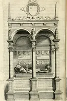 An illustration from The antiquities of Warwickshire illustrated : from records, leiger-books, manuscripts, charters, evidences, tombes, and armes : beautified with maps, prospects, and portraictures (1656)