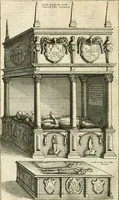An illustration from The antiquities of Warwickshire illustrated : from records, leiger-books, manuscripts, charters, evidences, tombes, and armes : beautified with maps, prospects, and portraictures (1656)
