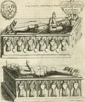 An illustration from The antiquities of Warwickshire illustrated : from records, leiger-books, manuscripts, charters, evidences, tombes, and armes : beautified with maps, prospects, and portraictures (1656)