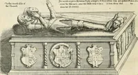 An illustration from The antiquities of Warwickshire illustrated : from records, leiger-books, manuscripts, charters, evidences, tombes, and armes : beautified with maps, prospects, and portraictures (1656)