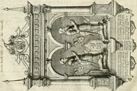 An illustration from The antiquities of Warwickshire illustrated : from records, leiger-books, manuscripts, charters, evidences, tombes, and armes : beautified with maps, prospects, and portraictures (1656)