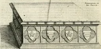 An illustration from The antiquities of Warwickshire illustrated : from records, leiger-books, manuscripts, charters, evidences, tombes, and armes : beautified with maps, prospects, and portraictures (1656)
