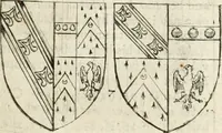 An illustration from The antiquities of Warwickshire illustrated : from records, leiger-books, manuscripts, charters, evidences, tombes, and armes : beautified with maps, prospects, and portraictures (1656)