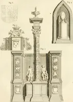 An illustration from Antiquités nationales, ou, Recueil de monumens : pour servir à l'histoire générale et particulière de l'empire françois, tels que tombeaux, inscriptions, statues, vitraux, fresques, etc. : tirés des abbayes, monastères, châteaux, et autres lieux devenus domaines nationaux (1790)