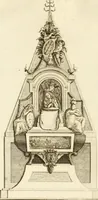 An illustration from Antiquités nationales, ou, Recueil de monumens : pour servir à l'histoire générale et particulière de l'empire françois, tels que tombeaux, inscriptions, statues, vitraux, fresques, etc. : tirés des abbayes, monastères, châteaux, et autres lieux devenus domaines nationaux (1790)