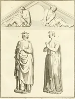 An illustration from Antiquités nationales, ou, Recueil de monumens : pour servir à l'histoire générale et particulière de l'empire françois, tels que tombeaux, inscriptions, statues, vitraux, fresques, etc. : tirés des abbayes, monastères, châteaux, et autres lieux devenus domaines nationaux (1790)