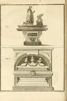 An illustration from Antiquités nationales, ou, Recueil de monumens : pour servir à l'histoire générale et particulière de l'empire françois, tels que tombeaux, inscriptions, statues, vitraux, fresques, etc. : tirés des abbayes, monastères, châteaux, et autres lieux devenus domaines nationaux (1790)