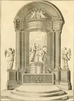 An illustration from Antiquités nationales, ou, Recueil de monumens : pour servir à l'histoire générale et particulière de l'empire françois, tels que tombeaux, inscriptions, statues, vitraux, fresques, etc. : tirés des abbayes, monastères, châteaux, et autres lieux devenus domaines nationaux (1790)
