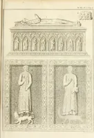 An illustration from Antiquités nationales, ou, Recueil de monumens : pour servir à l'histoire générale et particulière de l'empire françois, tels que tombeaux, inscriptions, statues, vitraux, fresques, etc. : tirés des abbayes, monastères, châteaux, et autres lieux devenus domaines nationaux (1790)