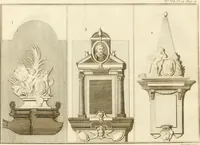 An illustration from Antiquités nationales, ou, Recueil de monumens : pour servir à l'histoire générale et particulière de l'empire françois, tels que tombeaux, inscriptions, statues, vitraux, fresques, etc. : tirés des abbayes, monastères, châteaux, et autres lieux devenus domaines nationaux (1790)