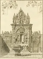 An illustration from Antiquités nationales, ou, Recueil de monumens : pour servir à l'histoire générale et particulière de l'empire françois, tels que tombeaux, inscriptions, statues, vitraux, fresques, etc. : tirés des abbayes, monastères, châteaux, et autres lieux devenus domaines nationaux (1790)